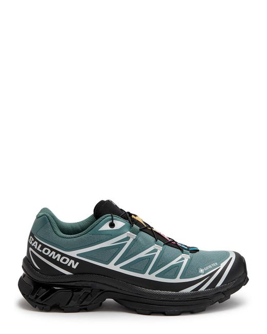 Salomon Green Xt-6 Gtx Panelled Mesh Sneakers