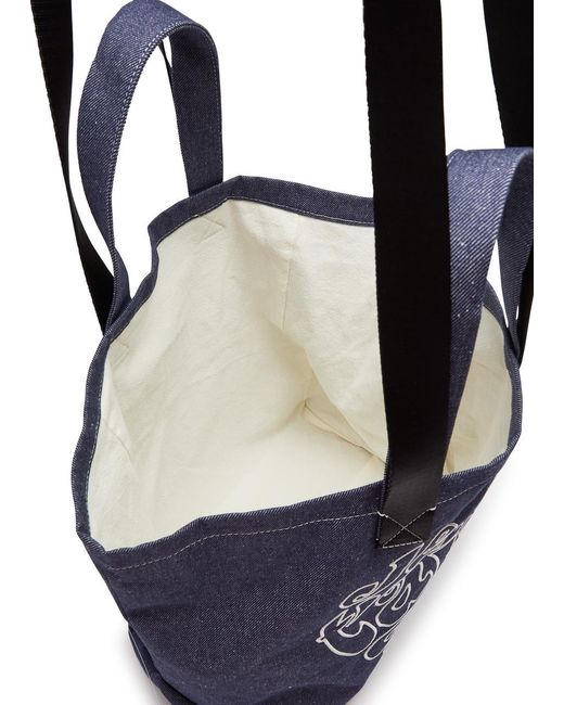 See By Chloé Blue Je T'aime Embroidered Tote