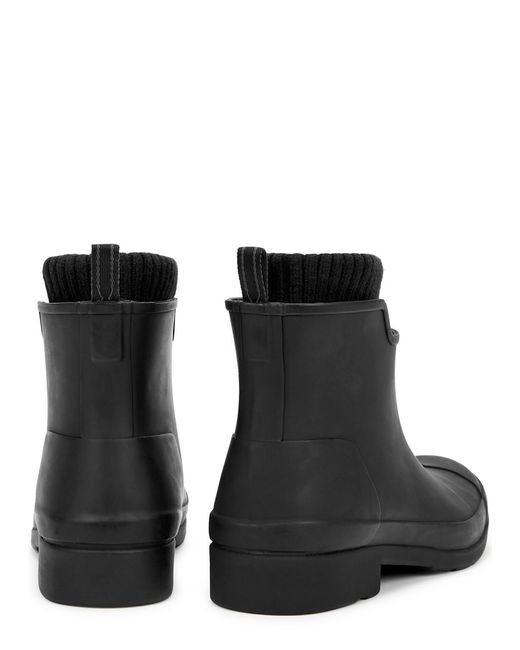 Hunter Black Chelsea Rubber Ankle Boots