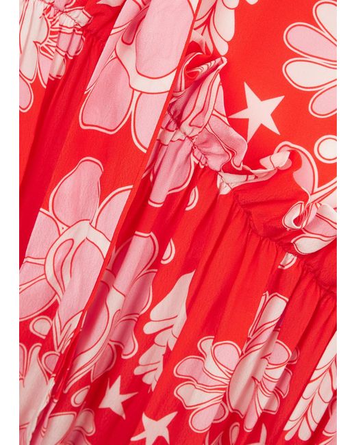 Borgo De Nor Red Tatiana Floral-Print Maxi Dress