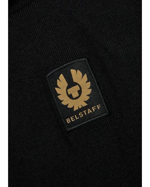 Belstaff Black Kelby Zip-Up Wool-Blend Cardigan for men