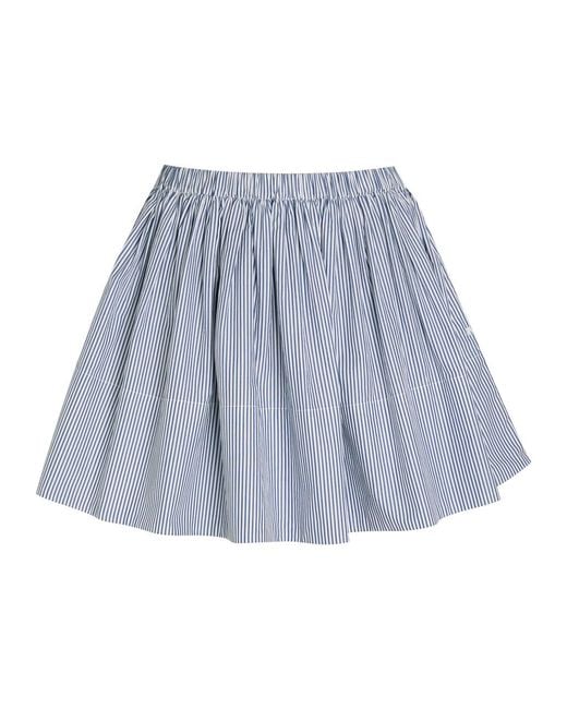 Suzie Kondi Blue Fousta Striped Cotton-Poplin Mini Skirt
