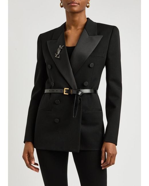 Saint Laurent Black Logo Leather Belt