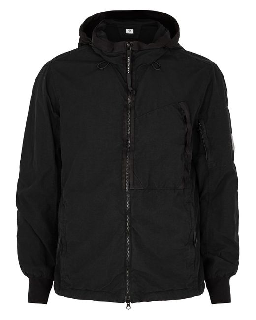 C.P. Company Synthetic Black Hooded Flatt Nylon Jacket for Men - Lyst