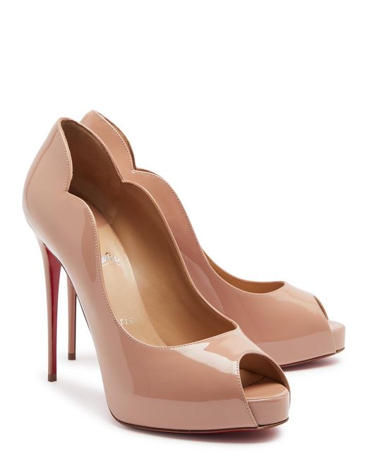 Christian Louboutin Brown Hot Chick 120 Patent Leather Pumps