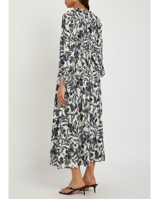 Rails Black Matia Floral-Print Woven Midi Dress
