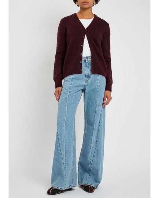 Maison Margiela Red Wool-Blend Cardigan