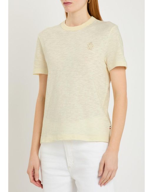 Moncler Natural Logo-Appliquéd Cotton T-Shirt