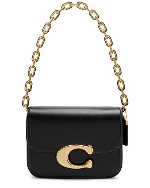 COACH Black Idol Leather Shoulder Bag