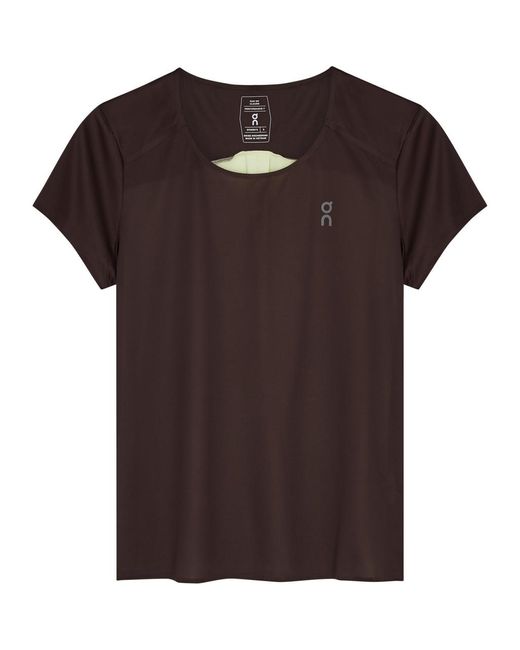 On Shoes Brown Performance Panelled Jersey T-Shirt