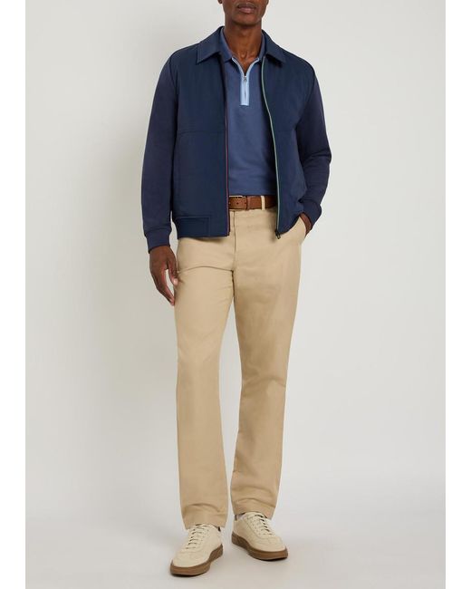 Paul Smith Blue Mixed Media Quilted Shell And Jersey Jacket for men
