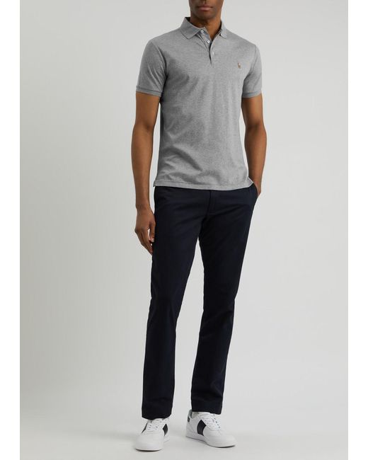 Polo Ralph Lauren Gray Slim Pima Cotton Polo Shirt for men