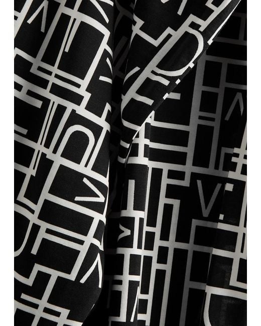 Diane von Furstenberg Black Brooklyn Printed Jersey Trousers