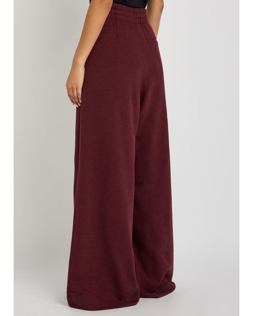 Dries Van Noten Red Hadium Pleated Wide-Leg Cotton Sweatpants