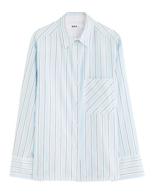Day Birger et Mikkelsen Blue Mac Striped Cotton-Blend Shirt