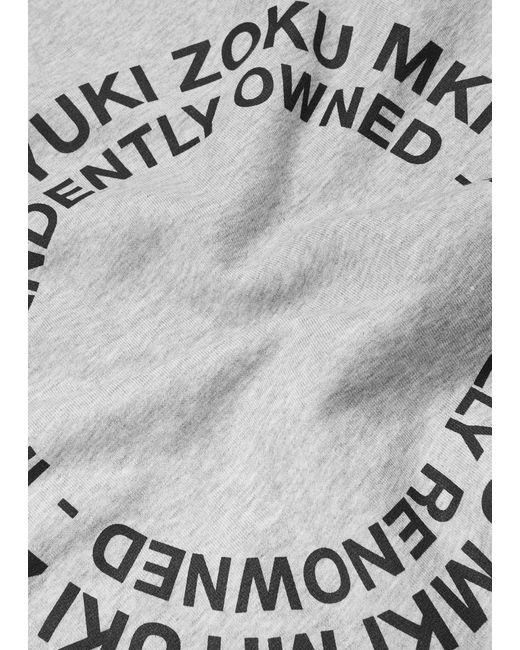MKI Miyuki-Zoku Gray Circle Logo-print Cotton-blend Sweatshirt for men