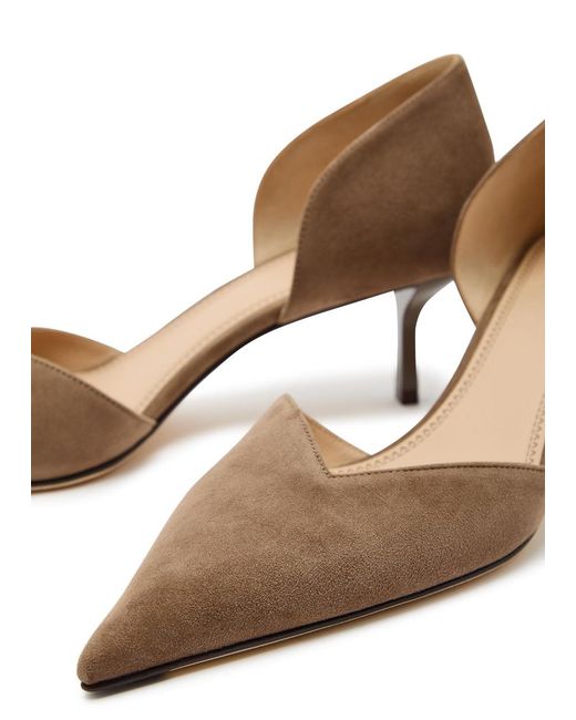Victoria Beckham Brown Victoria Angle D'Orsay 55 Suede Pumps