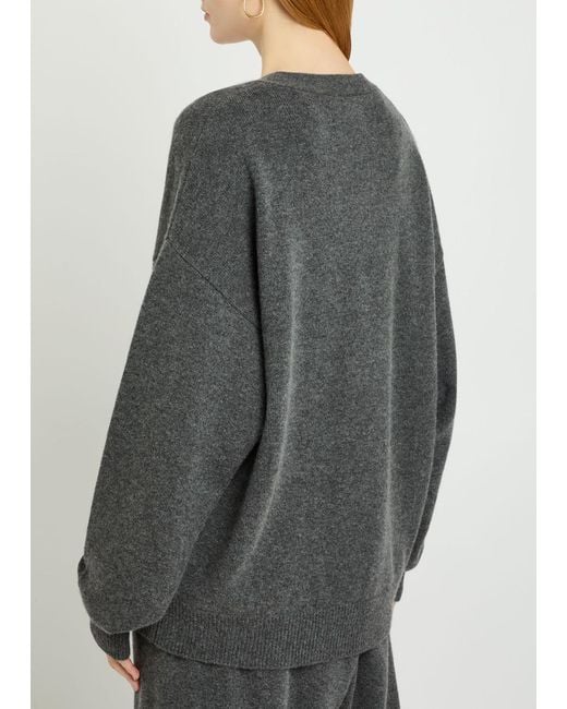 Extreme Cashmere Gray N°459 Jonah V-Neck Cashmere-Blend Cardigan