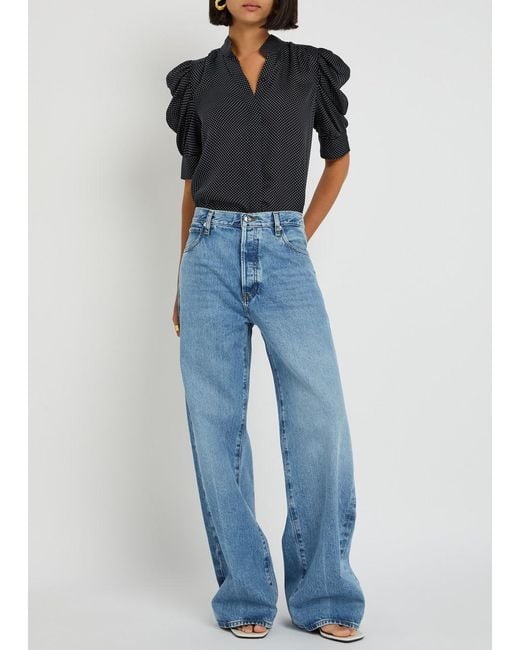 FRAME Blue The Loose Wide-Leg Jeans