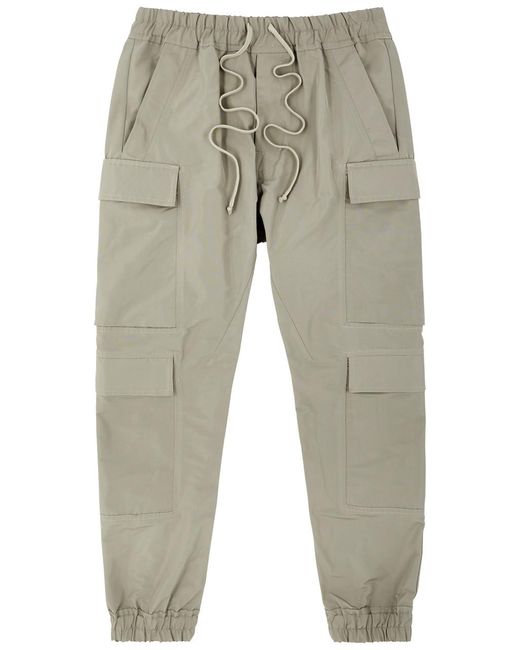 Rick Owens Gray Mastodon Stretch-Cotton Cargo Trousers for men