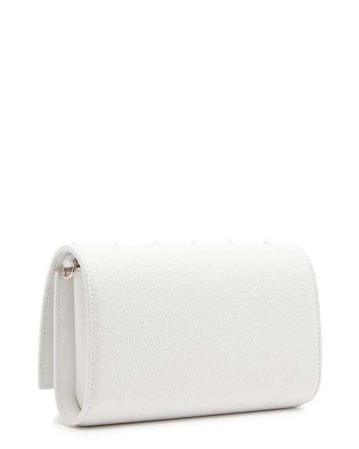 Christian Louboutin White Paloma Embellished Leather Wallet-on-chain
