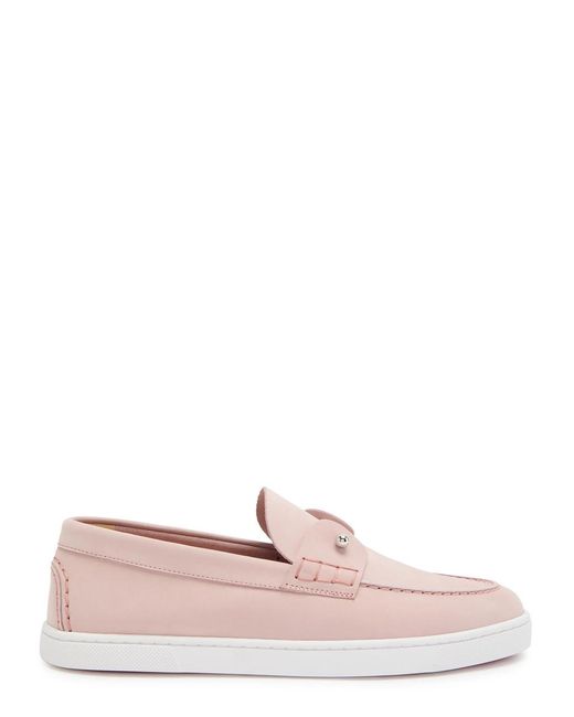 Christian Louboutin Pink Chambeliboat Nubuck Boat Shoes