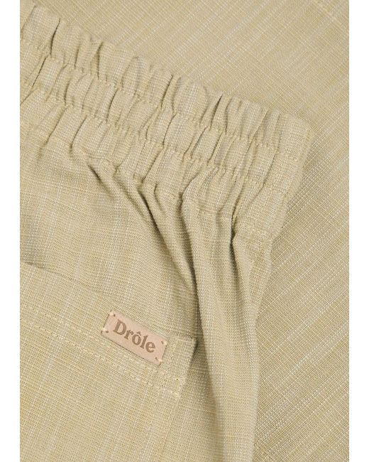 Drole de Monsieur Natural Short Elastiqué Textured Canvas Shorts for men