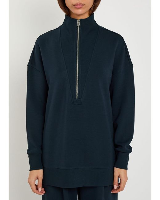 Varley Blue Masie Half-Zip Stretch-Jersey Sweatshirt