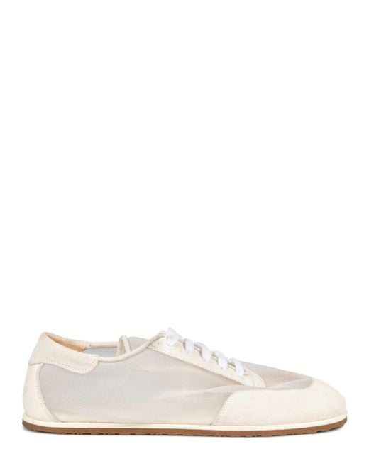 Dear Frances White Mesh And Suede Sneakers