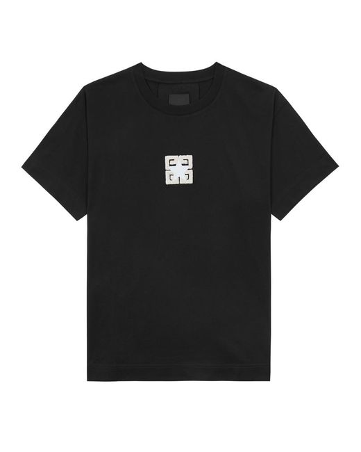 Givenchy Black 4G Stars Logo Cotton T-Shirt for men