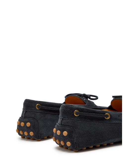 Tod's Black Gommino Suede Loafers