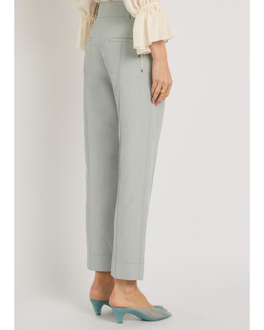 Chloé Gray Tapered-Leg Trousers