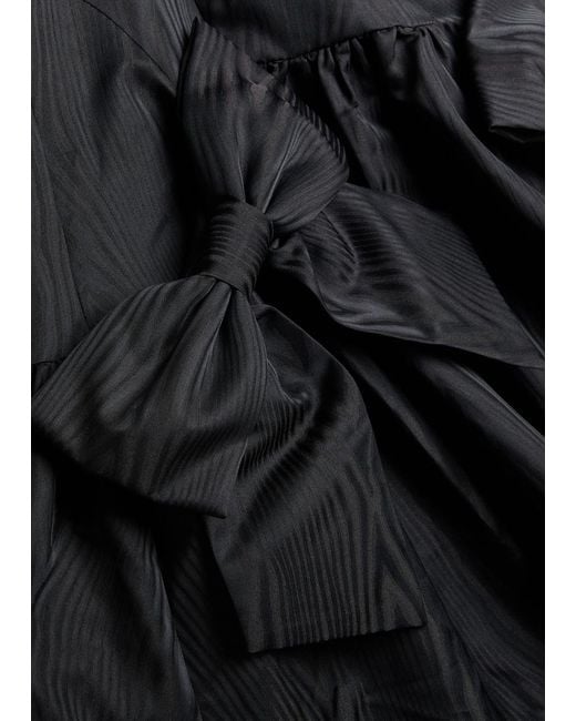 Rebecca Vallance Black Narcissa Jacquard Taffeta Midi Dress