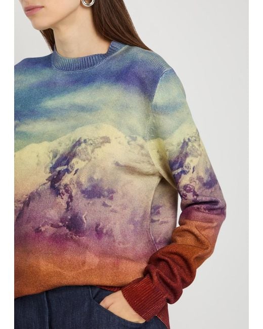 Gabriela Hearst Red Sael Printed Cashmere-Blend Jumper