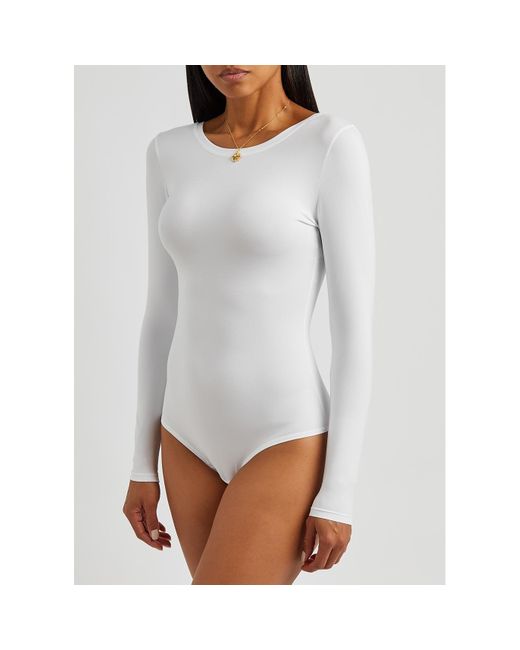Spanx White Suit Yourself Stretch-Jersey Bodysuit