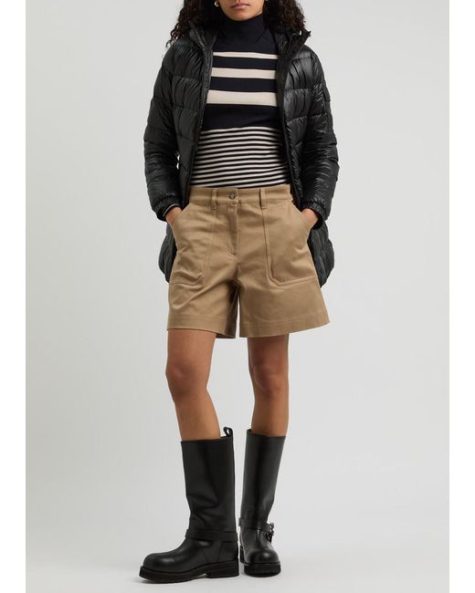 Moncler Natural Stretch-Cotton Twill Shorts