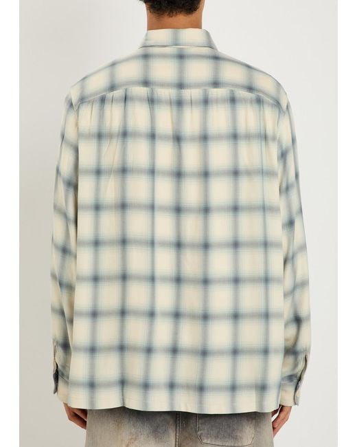 Our Legacy White Every Checked Woven Shirt for men