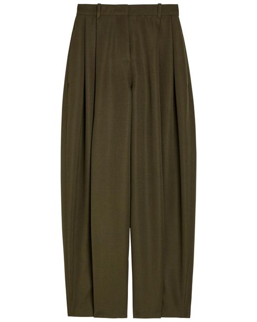 Jacquemus Green Le Pantalon D'Homme Pleated Wool Trousers