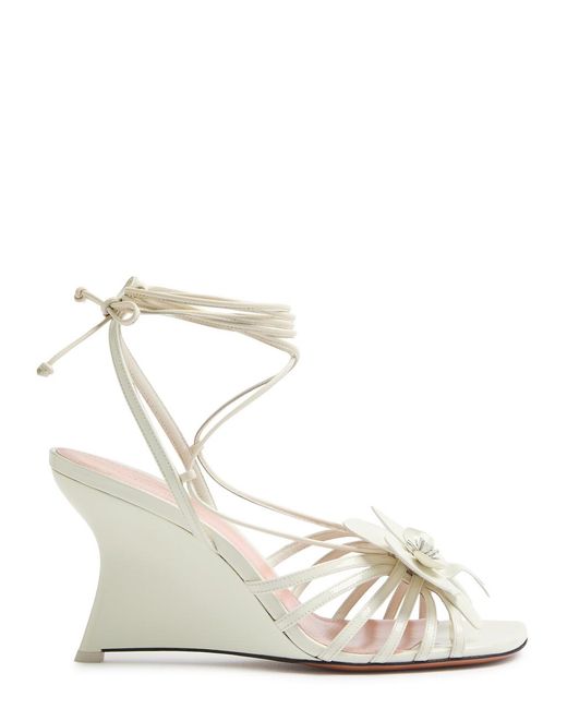 Zimmermann Natural Orchid 85 Patent Leather Wedge Sandals