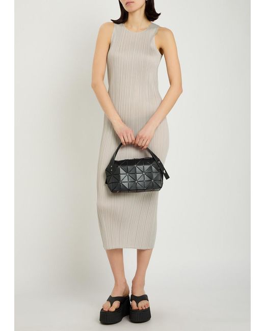 Pleats Please Issey Miyake White Pleated Woven Midi Dress