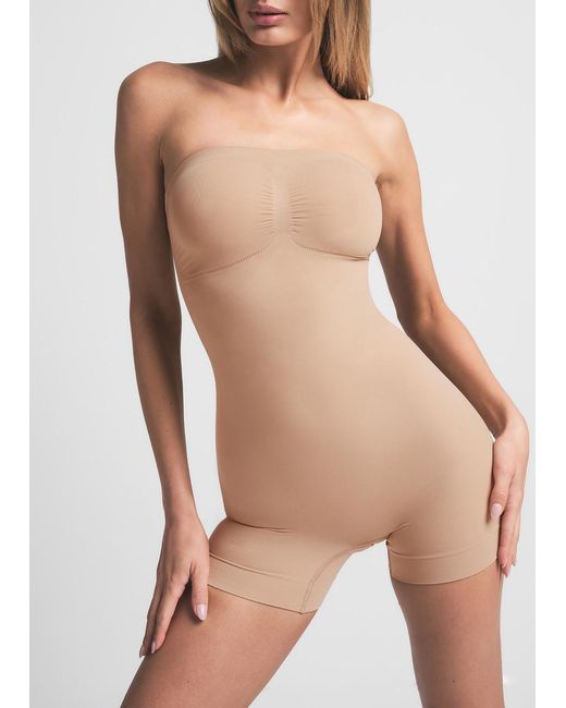 Skims Natural Seamless Sculpt Strapless Stretch-Woven Body Xxxl