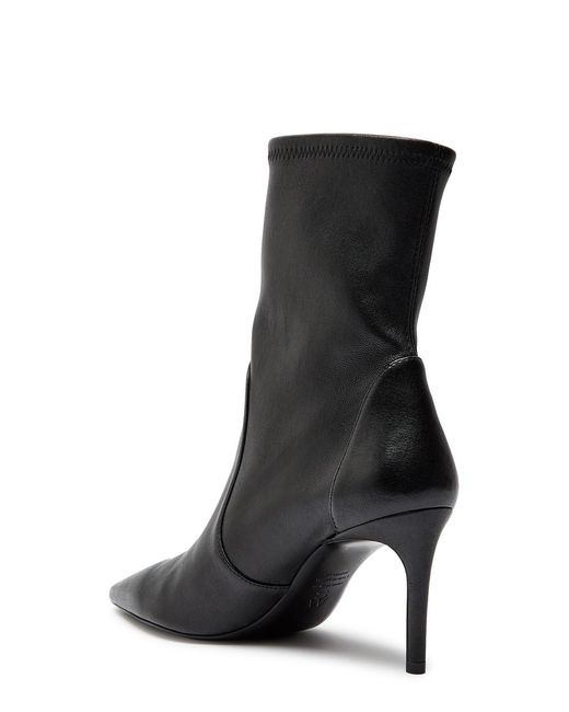 Stuart Weitzman Black Stuart Power 75 Leather Mid-Calf Boots