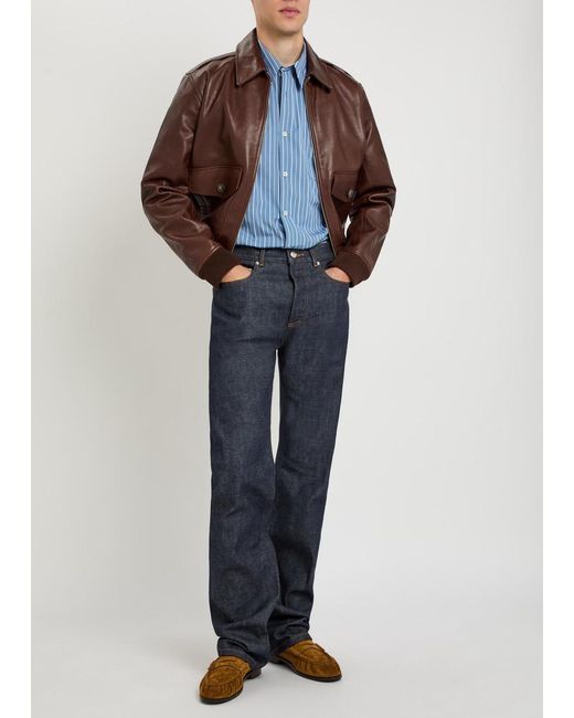 A.P.C. Blue Striped Cotton-Poplin Shirt for men