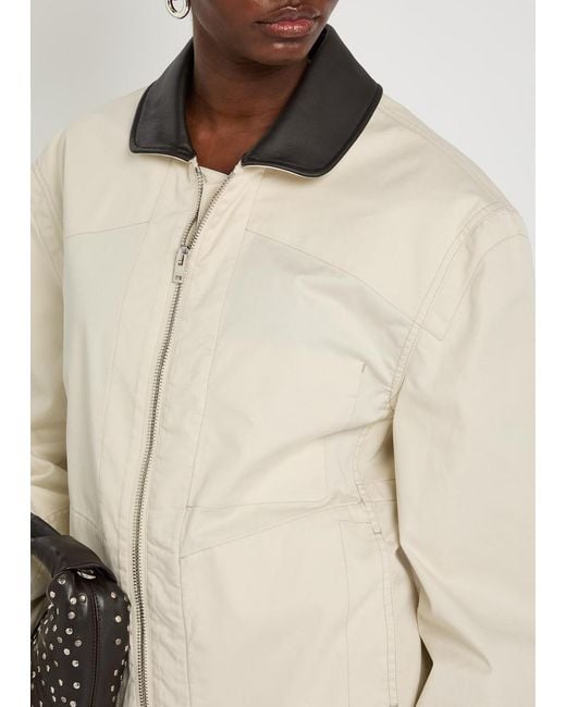 Lemaire Natural Leather Collar Cotton Jacket
