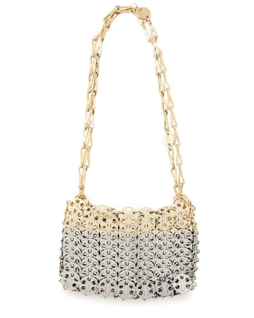 Rabanne White 1969 Skyline Nano Metal Disc Shoulder Bag