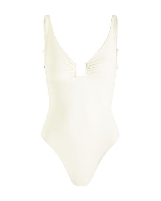 Away That Day White Monaco Cut-Out Swimsuit