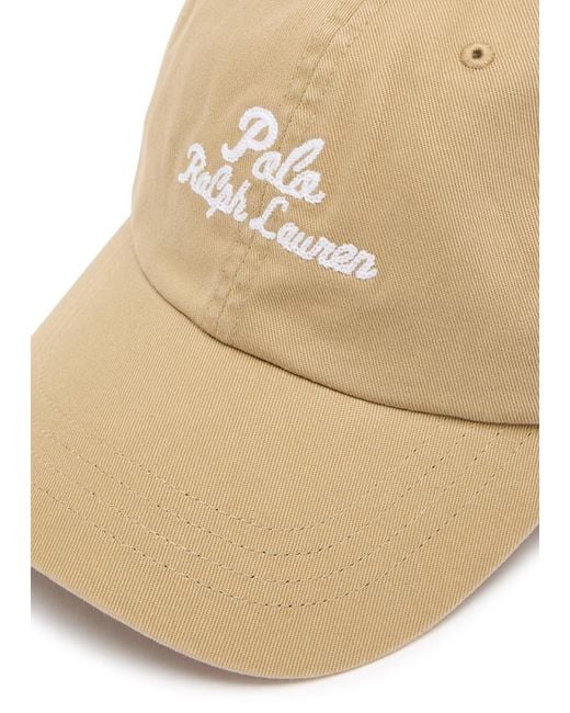 Polo Ralph Lauren Logo-Embroidered Cotton Cap in Natural for Men | Lyst