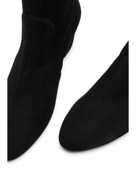 Stuart Weitzman Black Yuliana 60 Suede Sock Boots