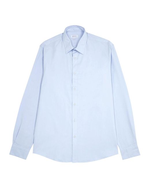 Sunspel Blue Cotton Oxford Shirt for men