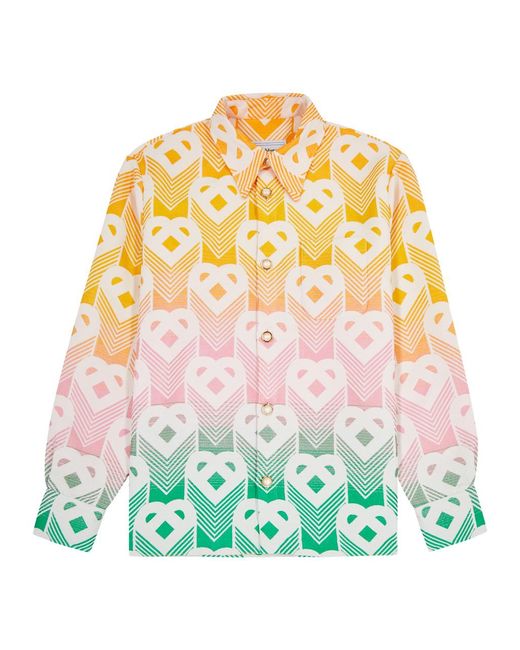 Casablancabrand Yellow Dégradé Heart-jacquard Overshirt for men